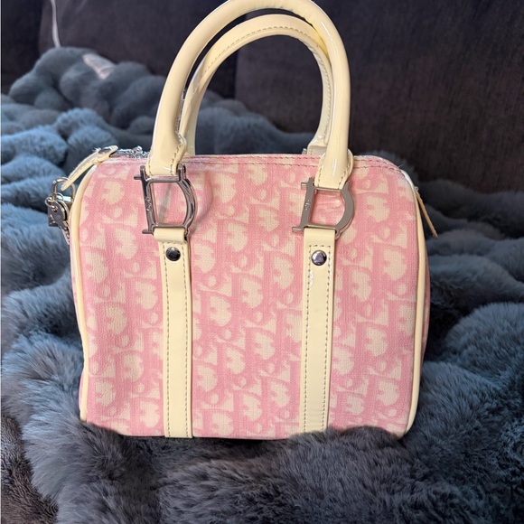 None Handbags - Mini Pink/ Cream Logo Coated Canvas w Leather Trim